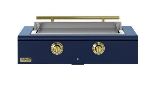Caliber™ Rockwell Social 42" Cobalt Built-In Liquid Propane Outdoor Griddle with Brass Hardware-0