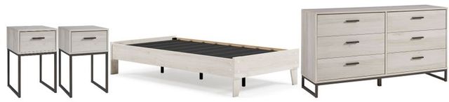 Signature Design by Ashley® Socalle 4-Piece Light Natural Twin Platform Bed Set-0
