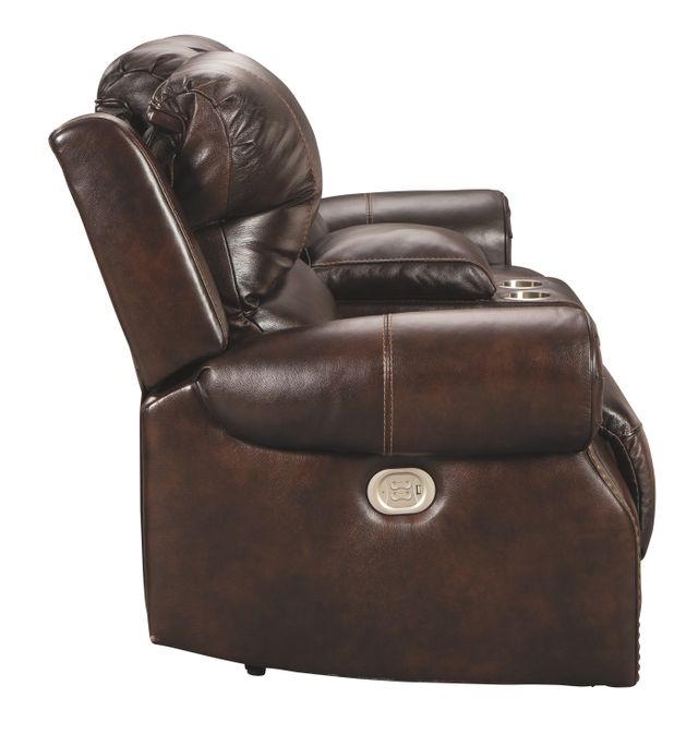 Signature Design by Ashley® Buncrana Chocolate Power Reclining Loveseat-2