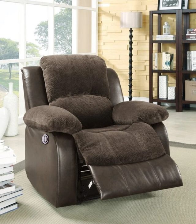 Homelegance® Cranley Chocolate Manual Recliner Chair-1