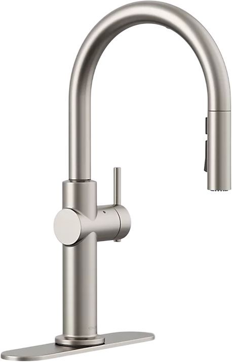 KOHLER® Crue® Vibrant Stainless Touchless Kitchen Sink Faucet with 3-Function Sprayhead-0