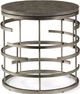 Flexsteel® Halo Antiqued Concrete Round Lamp Table with Soft Silver Frames-0
