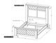 International Furniture Direct Dutton Lightly Distressed Brown Queen Platform Bed Footboard with Rails-2