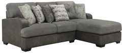 Emerald Home Berlin 2-Piece Gray Tweed Pewter Right-Arm Facing Sectional and Chaise