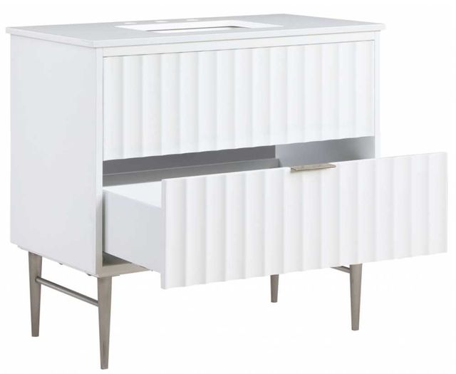 Meridian Furniture Modernist Chrome/White 36" Bathroom Vanity-1