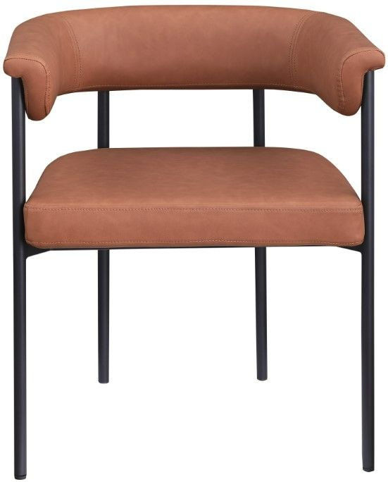 Meridian Furniture Malin Tan Vegan Leather Dining Arm Chair-1