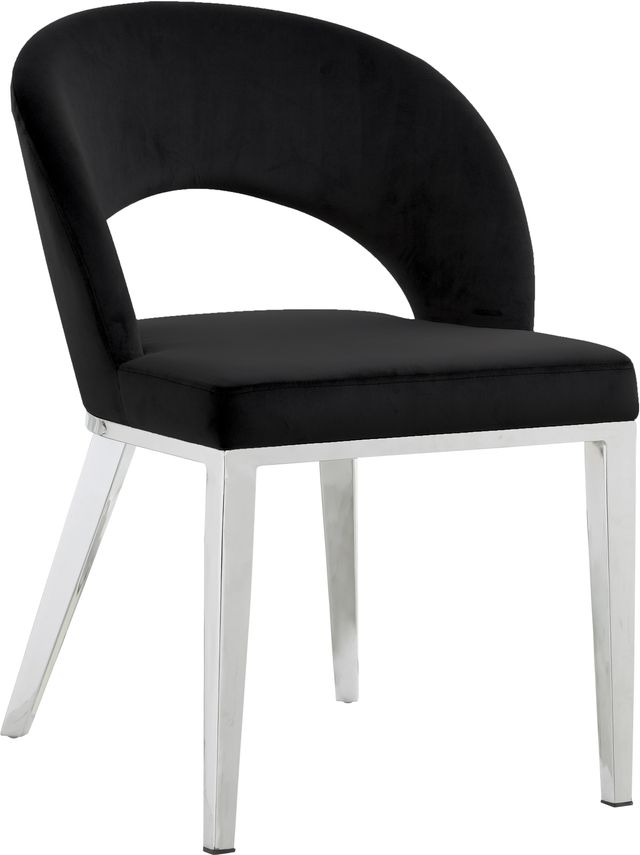 Meridian Furniture Roberto Black/Chrome Velvet Dining Chair-0