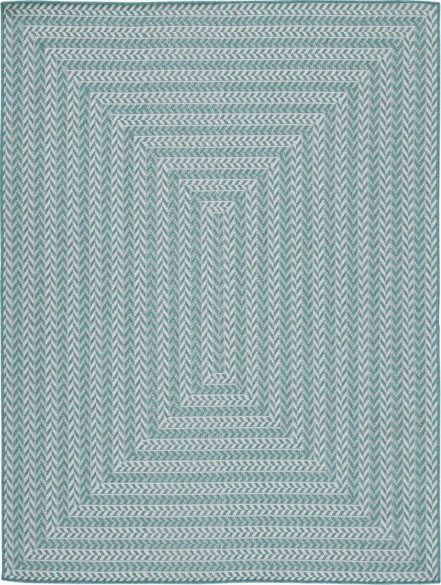 Signature Design by Ashley® Atlow Aqua/Cream 8'x10' Large Area Rug-0