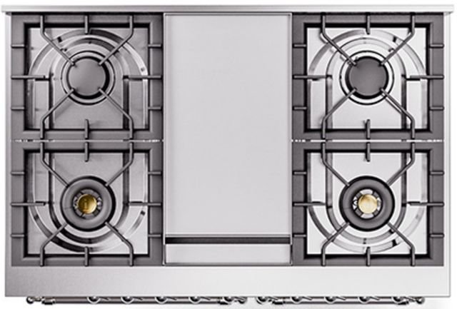 Ilve® Nostalgie II Series 40" Glossy Black Pro Style Dual Fuel Range-2