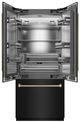 ZLINE Autograph Edition 36 " 19.6 Cu. Ft. Black Stainless Steel with Stainless Steel Interior and Champagne Bronze Helix Handles French Door Built-In Bottom Freezer Refrigerator with Water Dispenser and Ice Maker-2