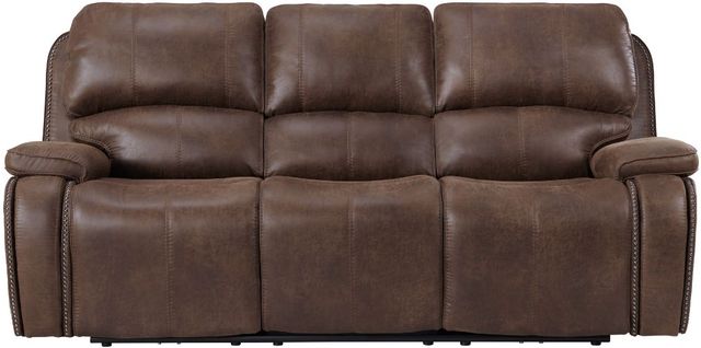 Elements International Atlantis Heritage Brown Power Reclining Sofa-1