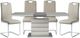 Homelegance® Glissand 5-Piece White Taupe Dining Table Set with Chrome Base-0