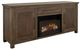 International Furniture Direct Novus Lodge Brown Fireplace TV Stand-2