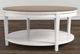 Bassett® Furniture Bella Warm Gray Round Cocktail Table with Aged Whitestone Base-2