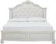 Benchcraft® Montelaine Antique White King Upholstered Panel Bed-1