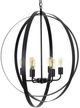 YHD Spherical Matte Black 6-Light Chandelier-0