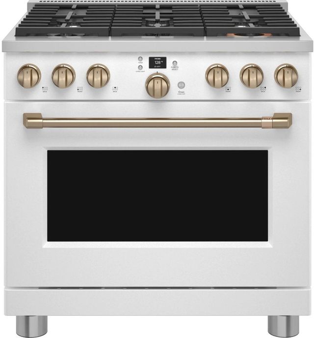 Café™ 36" Matte White Pro Style Dual Fuel Range-0