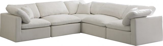 Meridian Furniture Plush 5-Piece Cream 105" Curved Sectional-0