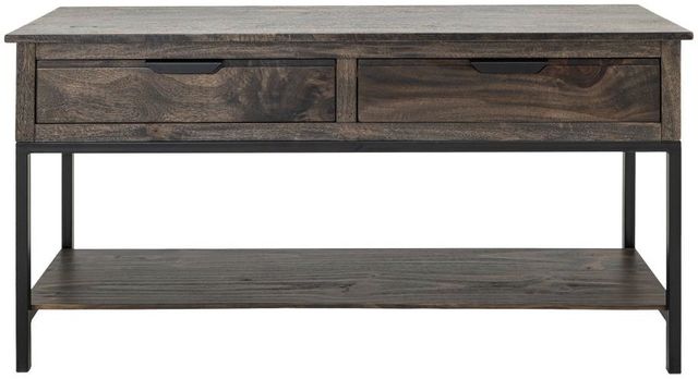 International Furniture Direct Dark Mita Stained Dark Sofa Table-3