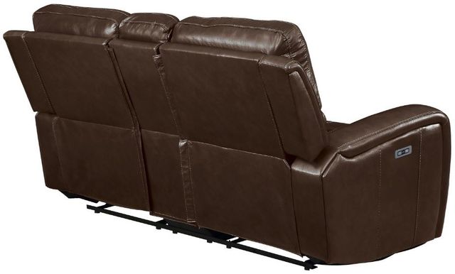 New Classic® Home Furnishings Linton Brown Leather Console Loveseat with Power Footrest-3