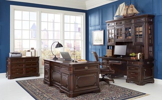 Aspenhome® Sheffield Brown Executive Desk Top-2