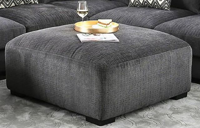 Furniture of America® Kaylee Gray U Shaped Sectional With Ottoman-1