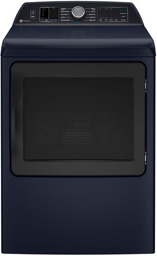 GE Profile™ 7.3 Cu. Ft. Sapphire Blue Front Load Electric Dryer with Steam and Washer Link