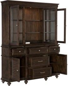 Mazin Furniture Cardano Driftwood Charcoal Buffet & Hutch-2