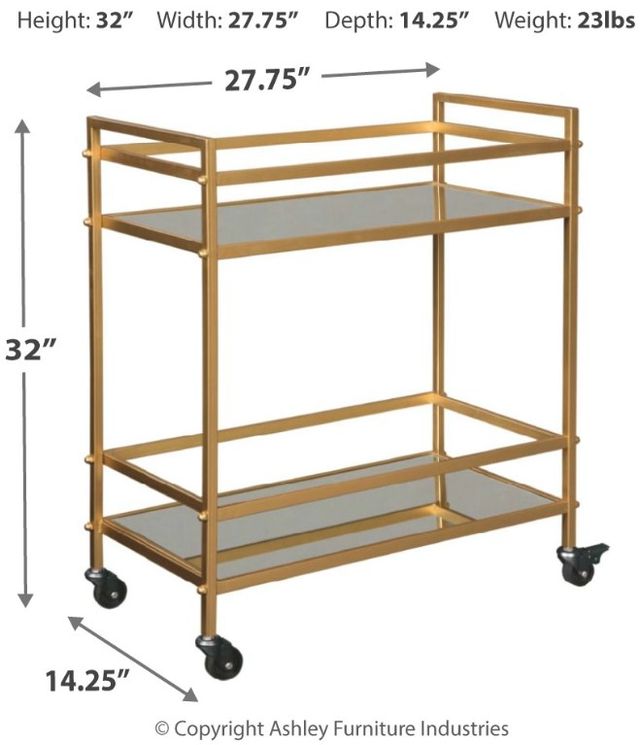 Signature Design by Ashley® Kailman Gold Bar Cart-2