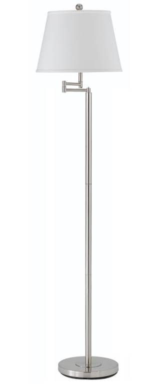 Cal® Lighting & Accessories Andros Brushed Steel Swing Arm Floor Lamp-0