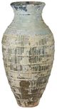 Currey & Company Lipari Antique White/Blue Drip Large Urn-0