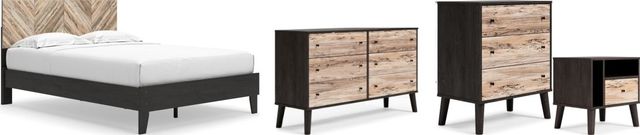 Signature Design by Ashley® Piperton 4-Piece Two-Tone Brown/Black Queen Panel Platform Bed Set-0