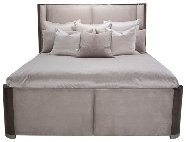 Michael Amini® Roxbury Park Gray/Slate California King Upholstered Dual-Panel Bed-2