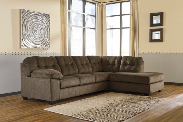 Signature Design by Ashley® Accrington 2-Piece Earth Right-Arm Facing Sofa Sleeper Sectional and Chaise-3