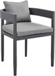 Armen Living Menorca 7-Piece Dark Gray Aluminum/Fabric Outdoor Dining Table Set-4