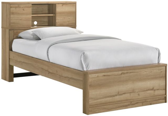 Intercon Vega Natural Oak Melamine Youth Twin Bookcase Bed-0