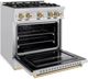 ZLINE Classic Autograph Edition 30" Stainless Steel Pro Style Dual Fuel Range with Champagne Bronze Accents-3