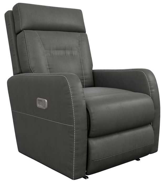 La-Z-Boy® Lennon Charcoal Leather Power Wall Recliner with Headrest and Lumbar-0