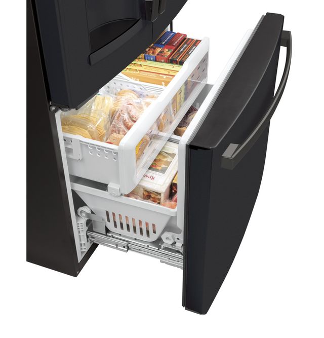 GE® 36" 22.1 Cu. Ft. Fingerprint Resistant Black Slate Counter Depth French Door Refrigerator-4