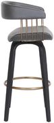 Armen Living Topanga Gray/Black Swivel Bar Stool-2