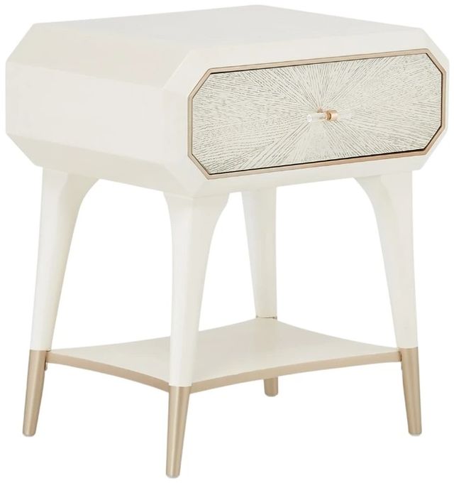 Michael Amini® La Rachelle Medium Champagne 1-Drawer Nightstand Table-0