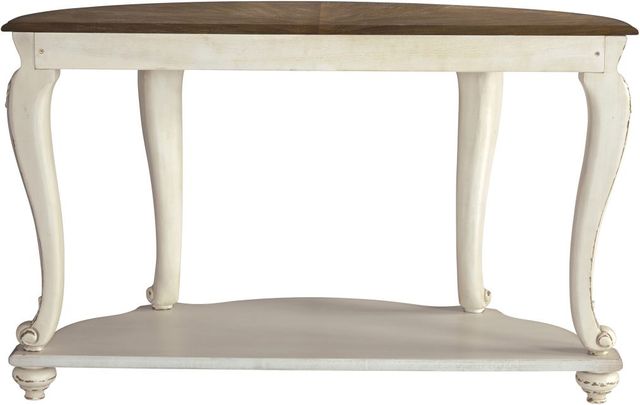 Signature Design by Ashley® Realyn Distressed Wood Sofa Table with Chipped White Base-3