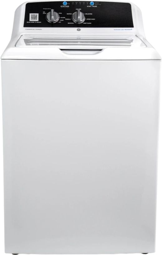 GE® 4.2 Cu. Ft. White Agitator Built-In App Payment System Commercial Washer-0