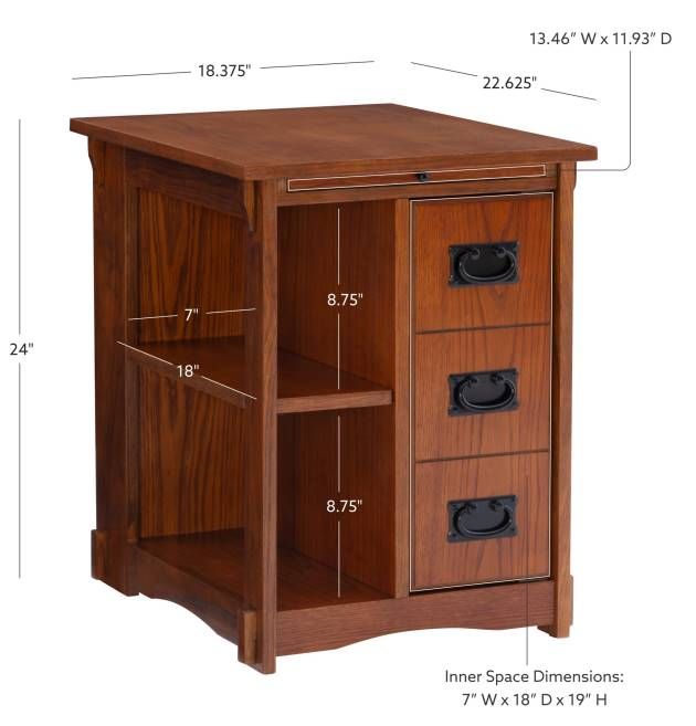 Powell® Parnell Mission Oak Side Cabinet Table-2