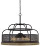 Cal® Lighting & Accessories Akaki Iron/Light Oak Chandelier-0