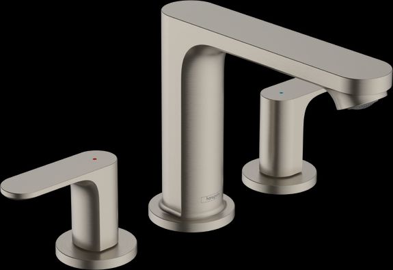 Hansgrohe Rebris S Brushed Nickel 4" Widespread Faucet with Pop-Up Drain-0