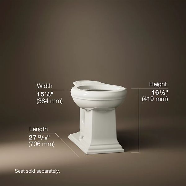 KOHLER® Memoirs® Biscuit Round-Front Bowl with Exposed Trapway-4