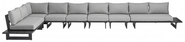 Meridian Furniture Maldives 4-Piece Dark Gray/Gray Aluminum/Fabric Outdoor Modular Sectional-1