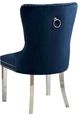 Furniture of America® Jewett 2-Piece Blue/Chrome Wingback Chair Set-2