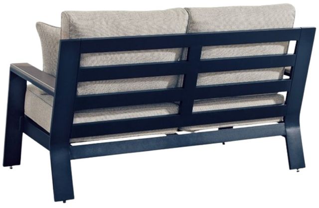 Signature Design by Ashley® Mabry Shores Driftwood/Navy Blue Aluminum/Fabric Outdoor Loveseat-3